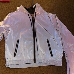 Holographic rain jacket